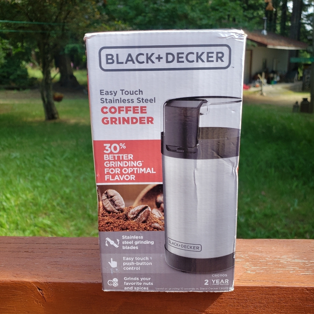 NEW-ish Black & Decker Easy Touch Stainless Steel Coffee Grinder - CBG110S
